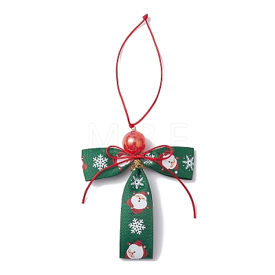 Christmas Polyester Grosgrain Cross Pendant Decorations HJEW-JM02609-02-1