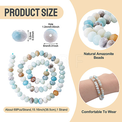 1 Strand Natural Flower Amazonite Beads Strands G-TA0003-26A-1