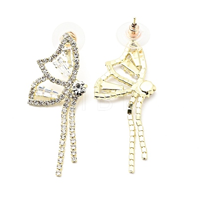 Crystal Rhinestone & Clear Cubic Zirconia Stud Earrings EJEW-C037-01B-LG-1