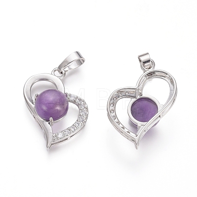 Natural Amethyst Pendants G-L512-O15-1