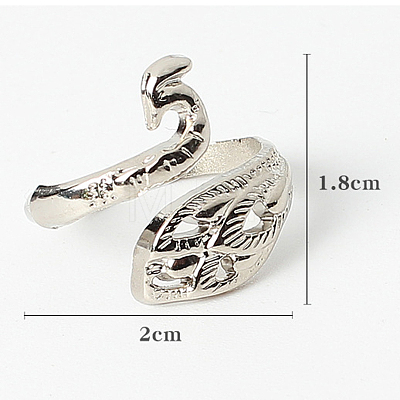Alloy Peacock Open Cuff Ring PW22062533151-1