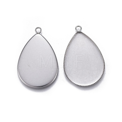 Tarnish Resistant 304 Stainless Steel Pendant Cabochon Settings X-STAS-P236-42P-1