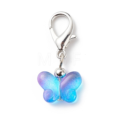 Transparent Spray Painted Glass Butterfly Pendant Decorations GL-CJ311E-P-1