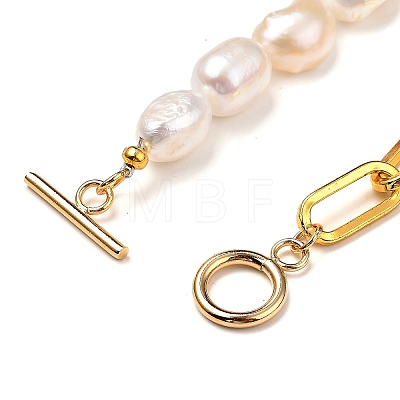 Natural Baroque Pearl Keshi Pearl Beaded Bracelets X-BJEW-JB05317-1