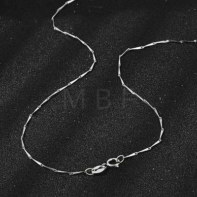 925 Sterling Silver Twisted Bar Link Chain Necklaces NJEW-H056-01A-P-1