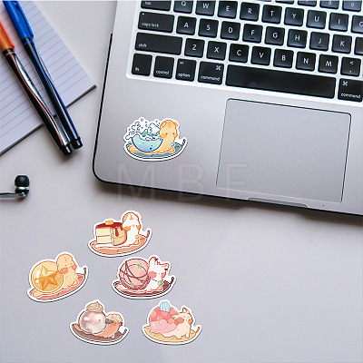 50Pcs Snail PVC Waterproof Self-Adhesive Stickers PW-WG70218-01-1