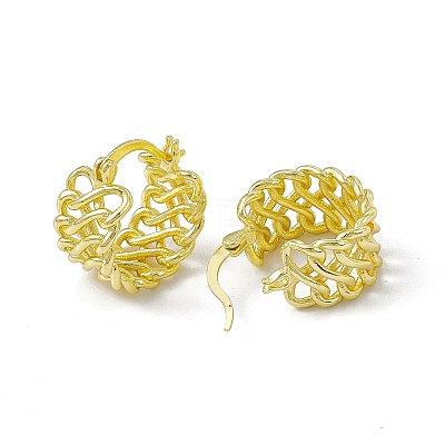 Brass Hoop Earrings for Women EJEW-M213-45G-1