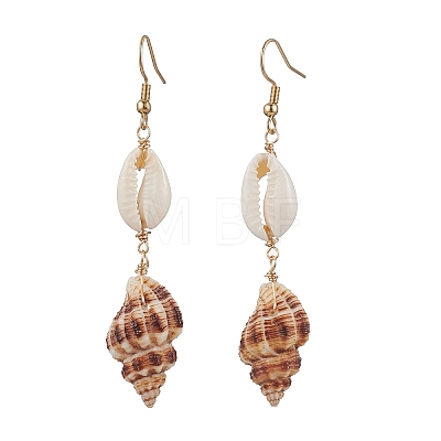 304 Stainless Steel Shell Shape Dangle Earrings EJEW-JE06265-03-1