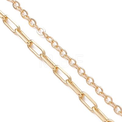 Brass Cable Chain Paperclip Chain Necklace Making AJEW-JB01468-1