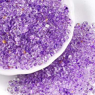 Spray Painted with Glitter Powder Glass Seed Beads SEED-T007-09B-1