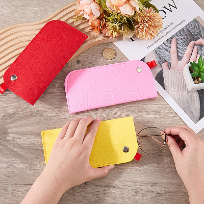 3Pcs 3 Colors Rectangle Felt Eyeglass Case AJEW-CN0007-36B-1