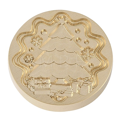 Christmas Series Wax Seal Brass Stamp Head AJEW-M037-01G-07-1