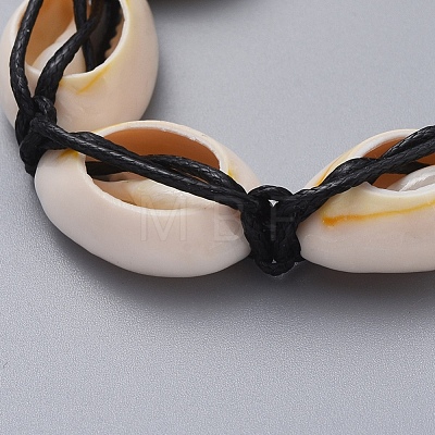 Natural Cowrie Shell Braided Beads Bracelets BJEW-JB05057-01-1