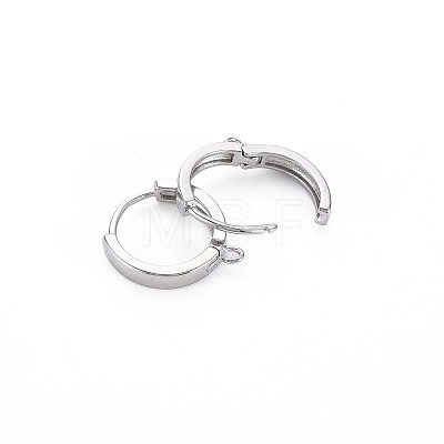 Brass Huggie Hoop Earring Findings X-KK-S364-158-1