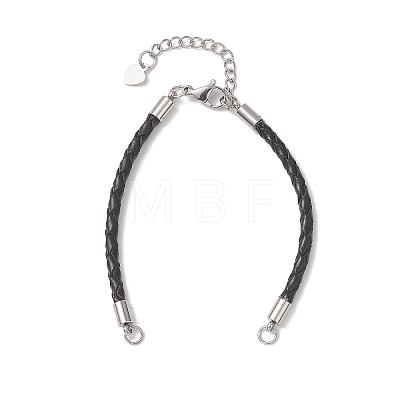 3MM Round Braided Leather Bracelet Making AJEW-JB01541-1