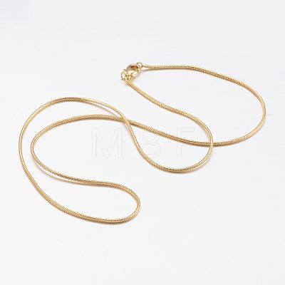 Brass Round Snake Chain Necklaces MAK-L009-08G-1