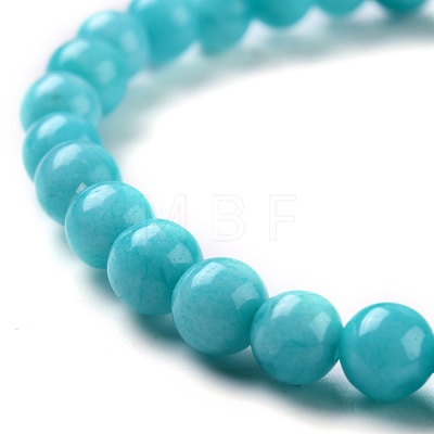 Dyed Natural Jade Beads Stretch Bracelets BJEW-G633-A-1