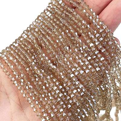 Transparent Electroplate Glass Beads Strands EGLA-A039-T2mm-UA08-1