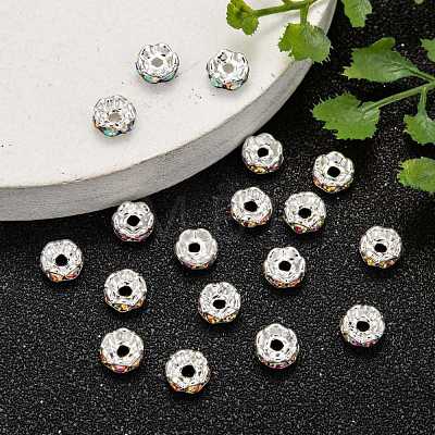 Brass Rhinestone Spacer Beads RB-A014-L6mm-28S-1