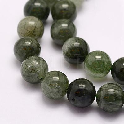 Natural Green Rutilated Quartz Beads Strands G-F509-01-10mm-1