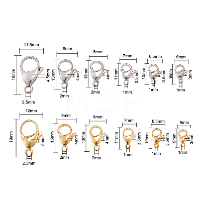 304 Stainless Steel Lobster Claw Clasps STAS-CJ0006-06-1