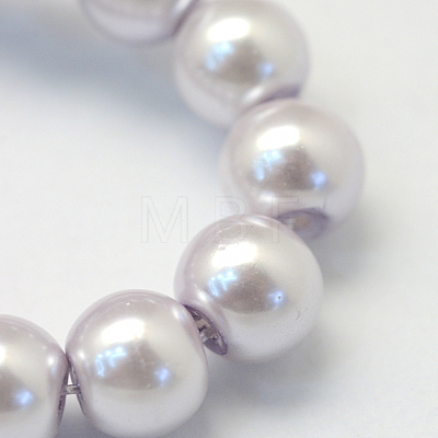 Baking Painted Pearlized Glass Pearl Round Bead Strands X-HY-Q330-8mm-25-1