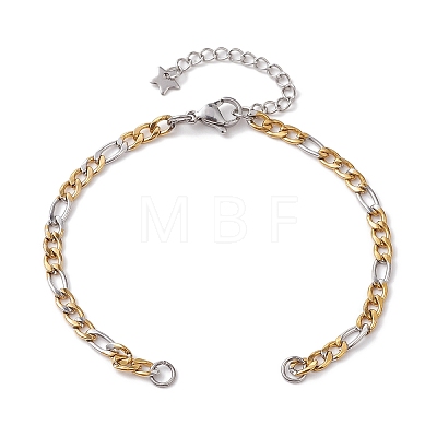 304 Stainless Steel Figaro Chain Bracelet Makings AJEW-JB01284-1