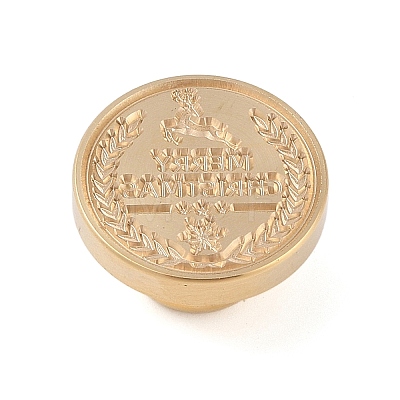 Merry Christmas Wax Seal Brass Stamp Head AJEW-Z031-04G-30-1