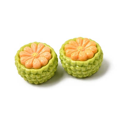 Fruit Theme Opaque Resin Cabochons RESI-C079-02B-1