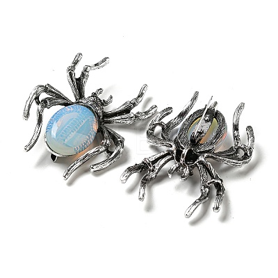 Dual-use Items Alloy Pave Jet Rhinestone Spider Brooch JEWB-C026-07F-AS-1