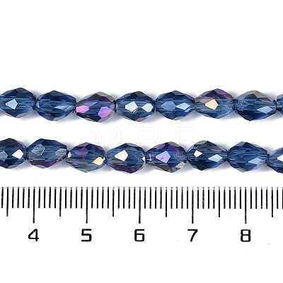 Transparent Electroplate Glass Beads Strands X-EGLA-N013-T6mm-B28-1