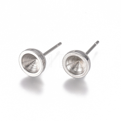 304 Stainless Steel Stud Earring Findings STAS-G225-24P-03-1