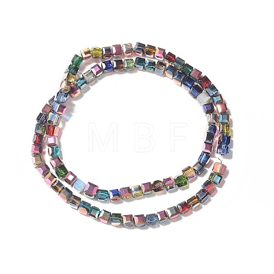 Transparent Electroplated Glass Beads Strands X-GLAA-G097-03-1