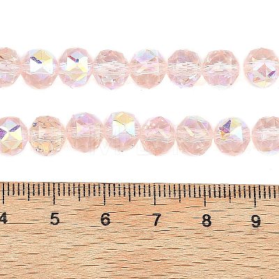 Electroplate Transparent Glass Beads Strands GLAA-H040-01B-1