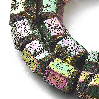 Electroplated Natural Lava Rock Beads Strands G-A251-A01-01K-1