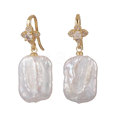 Rectangle Natural Keshi Pearl Dangle Earrings EJEW-JE06978-1