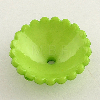 Opaque Acrylic Flower Bead Caps X-SACR-Q099-M18-1