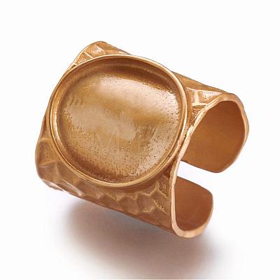 Cuff Brass Pad Finger Ring Settings KK-E703-01-1