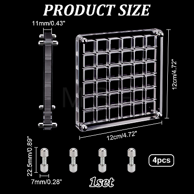 36 Grids Acrylic Shell Storage Box with Lid ODIS-WH0061-46-1