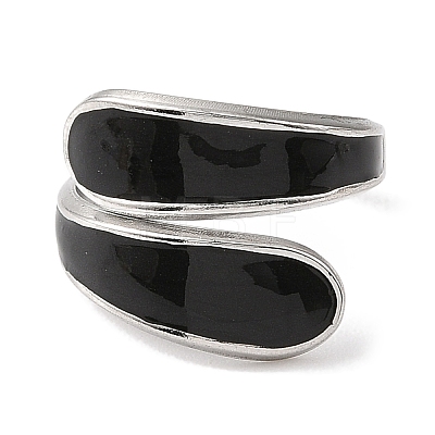 304 Stainless Steel Open Cuff Ring for Women RJEW-F166-14P-02-1