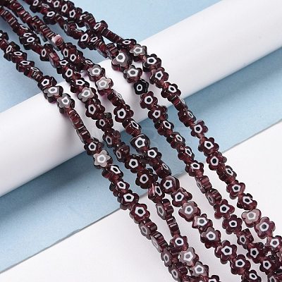 Handmade Millefiori Glass Bead Strands LAMP-J035-6mm-56-1