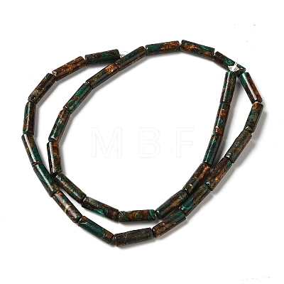 Assembled Synthetic Malachite & Natural Bronzite Beads Strands G-Q181-A01-01-1