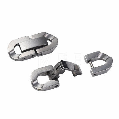 Non-Tarnish 304 Stainless Steel Fold Over Clasps X-STAS-N087-48B-01P-1