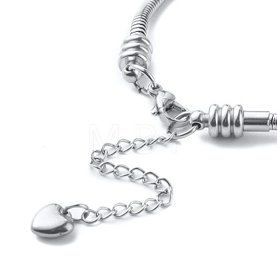 304 Stainless Steel European Round Snake Chains Bracelets for Women BJEW-JB07492-1