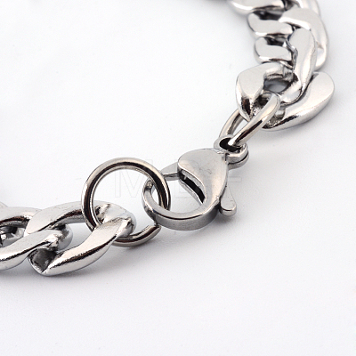 304 Stainless Steel Curb Chains  Necklaces X-NJEW-R063-30P-1