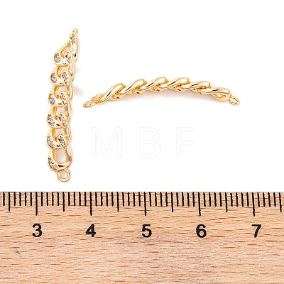 Brass Pave Clear Cubic Zirconia Connector Charms KK-S376-05G-1
