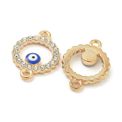 Alloy Blue Enamel Evil Eye Connector Charms ENAM-S003-03E-1