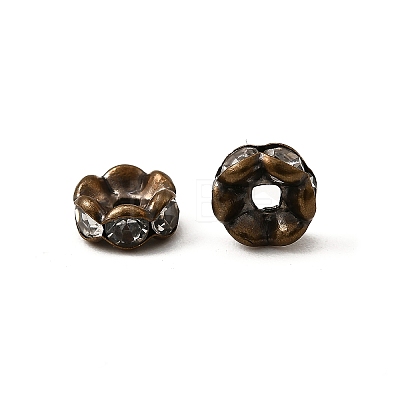 Brass Rhinestone Spacer Beads RB-A014-L6mm-01AB-NF-1