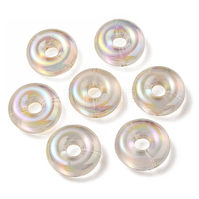 UV Plating Rainbow Iridescent Acrylic Beads OACR-P010-17E-1