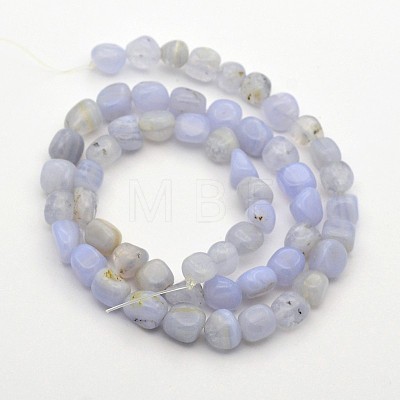 Natural Blue Lace Agate Bead Strands G-P070-12-1